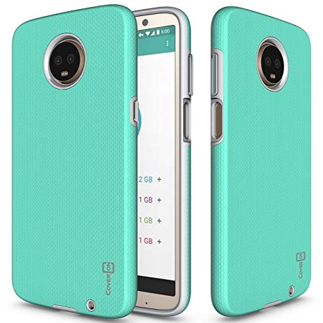 CoverON [Rugged Series] For Moto Z3 Case, Moto Z3 Play Case, Tough Protective Shock Absorbing Phone Cover with Easy-Press Metal Buttons for Motorola Moto Z3 / Moto Z3 Play - Mint Teal