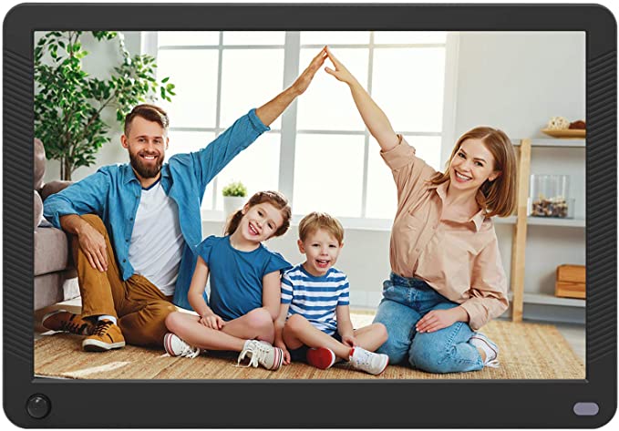 10.1 inch Digital Picture Frame with Motion Sensor Black, Support 1920x1080 IPS Screen, upport 1080P Video, Music, Slideshow, Breakpoint Play, Adjustable Brightness, Auto-Rotate, Remote