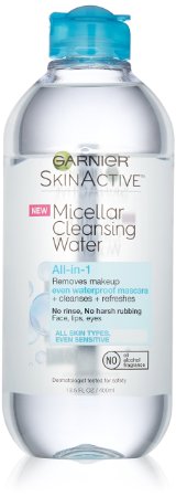 Garnier Skin Active Micellar Cleansing Water All-in-1 Cleanser and Waterproof Makeup Remover 135 Fluid Ounce