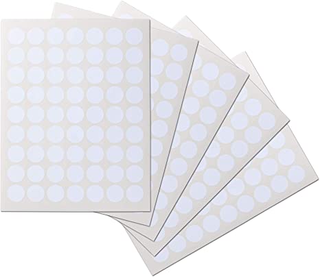 Crinklee Waterproof Essential Oil Labels, 315 Circles, 1 Inch Diameter, Oil Proof, Highly Durable Blank Stickers
