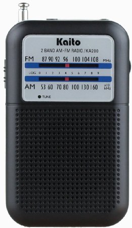Kaito KA200 Pocket AMFM Radio Black