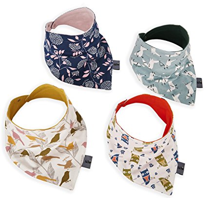 Baby Bandana Drool Bibs for Drooling Teething Feeding - Cute Unisex for Boys and Girls - Plush Absorbent Organic Cotton - Great Baby Gift Set