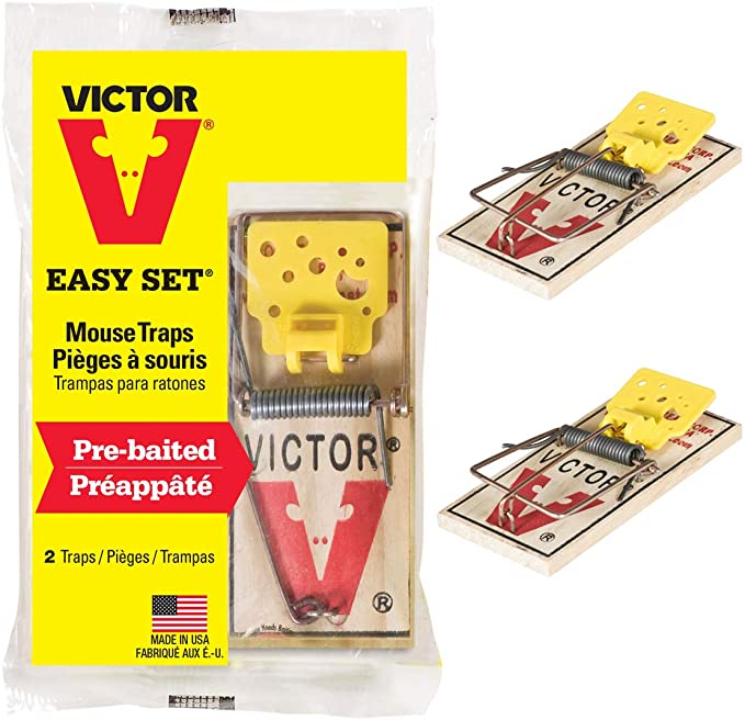 Victor M035 V Mouse Traps, Yellow, 2 Traps