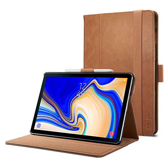 Spigen Stand Folio 2 Designed for Samsung Galaxy Tab S4 Case (2018) - Brown