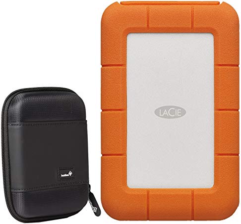 LaCie Rugged 5TB USB-C External Hard Drive (STFR5000800) with Compact Portable Hard Drive Case
