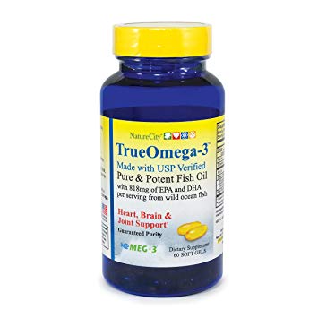 NatureCity TrueOmega-3 USP Certified Pure & Potent Fish Oil - 60 Soft Gels | Omega Fat | Certified Fish Oil