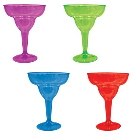 Cocktail Margarita Glasses Package of 20 - 10 oz (Assorted Colors)