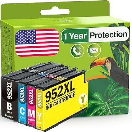 Limeink Compatible Ink Cartridges Replacement for HP 952xl Ink Cartridges Combo Pack for HP 952 Ink Cartridges Combo Pack for HP Ink 952 XL Black and Color for HP952XL for 8710 Printer for HP952 (4pk)