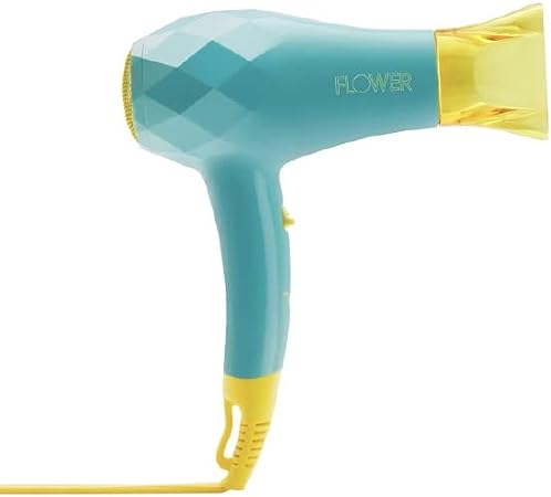 Flower Beauty Ionic Travel Dryer - Portable Professional Dryer with Two Heat Settings & Dual Voltage - Fast Drying for Smooth, Healthy, Shiny Hair - For All Hair Types