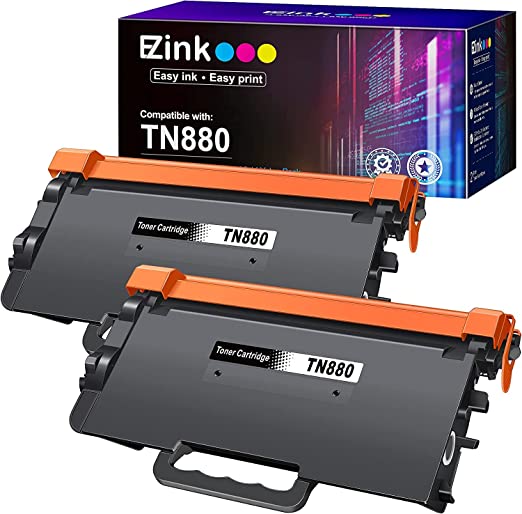 E-Z Ink (TM) Compatible TN880 Super High Yield Toner Cartridge Replacement for Brother TN880 TN-880 TN 880 MFC-L6900DW HL-L6200DW MFC-L6700DW MFC-L6800DW HL-L6200DWT HL-L6300DW Printer（2 Black）