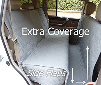 Deluxe Quilted and Padded seat cover with Non-Slip Fabric in Seat Area for Pets - Three Sizes and Colors (Black, Grey, Taupe)