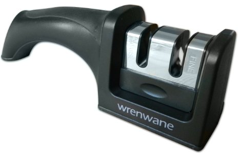Wrenwane Kitchen Knife Sharpener - 2 Stage Sharpening Black