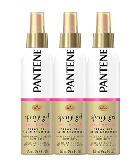 Pantene, Spray Gel, Pro-V Curl, Hold Shape & Resist Humidity, 5.7 Fl Oz, Triple Pack