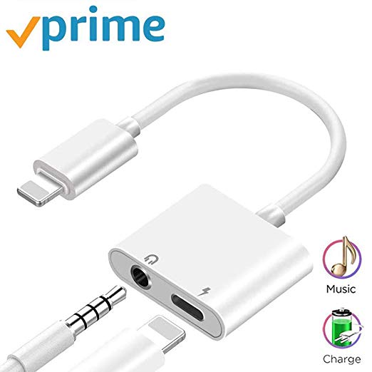 for iPhone 8 Adapter Headphone Adapter Accessories 3.5mm Aux Jack Adaptor Charger for iPhone 8Plus iPhone7/7Plus/X/10/Xs Earphone Adapter for iPhone Dongle 3.5mm Cable Connector Adapt All iOS System