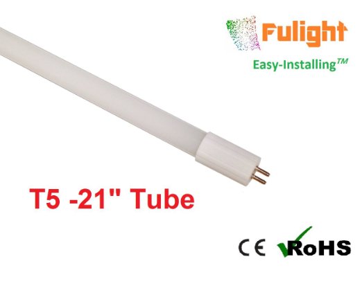 Fulight Easy-Installing ¤ F13T5/CW LED Tube Light - 21" Inch 6W (13W Equivalent), Daylight 6000K, Double-End Powered, Frosted Cover- 110/120VAC