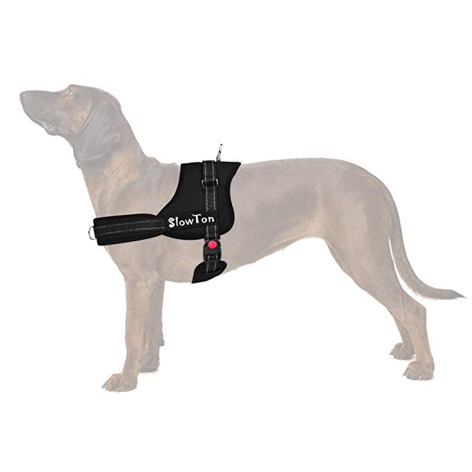 Slowton No Pull Dog Vest Harness, 2018 New Generation Adjustable Neck Strap and Chest Strap Breathable Padded Vest with Top Handle Harness with Locking Buckle for Large Dogs Training Walking