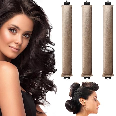 BLINKEEN Heatless Hair Curler, Flexi Rods with Hook, Heatless Curling Rod for All Hair Types, No Heat Curlers to Sleep In, Overnight Heatless Curls for Blowout Hair