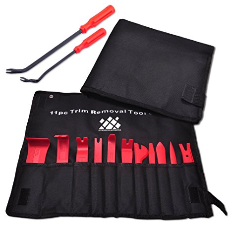 AFA [13 Pcs] Auto Trim Removal Tool- Strong Nylon Won't Break Like ABS- 2 Fastener Removers Included