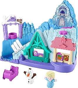 Fisher-Price Little People Toddler Toy Disney Frozen Arendelle Sledding Adventures Playset with Figures for Pretend Play Ages 18  Months