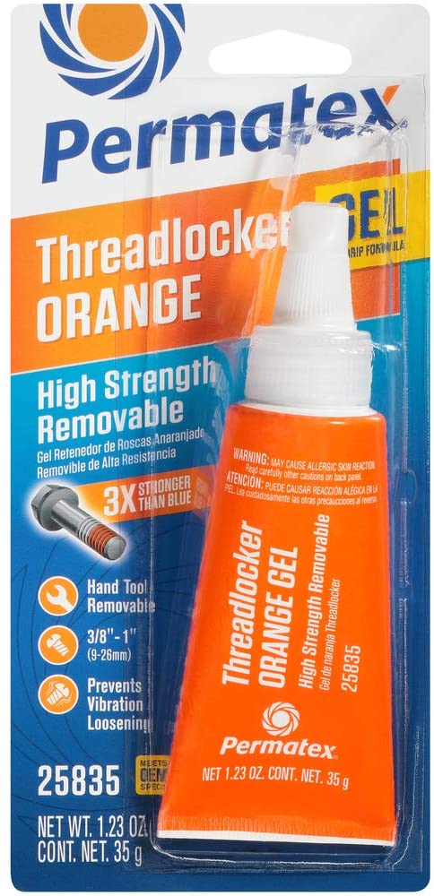 Permatex 25835 High Strength Removable Orange Gel ThreadLocker 35g