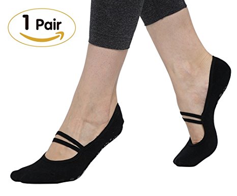 Womens Yoga Socks Non Slip Skid Pilates Barre Socks with Grip Low Cut Women Socks Size 6-10
