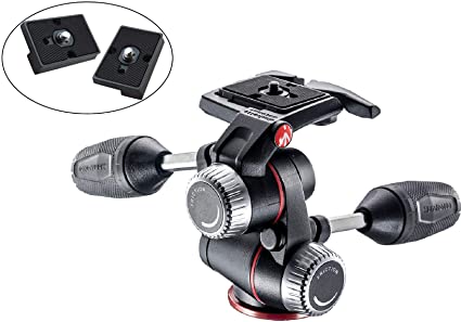 Manfrotto MHXPRO-3W X-PRO 3-Way Head with Retractable Levers and Friction Controls Includes Two ZAYKiR Quick Release Plates