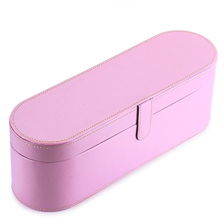 BASSTOP PU Leather Hard Box Organizer Train Case Portable Travel case for Dyson Supersonic Hair Dryer Storage Case (Pink)