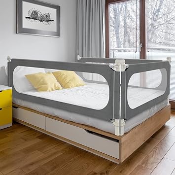 Bed Rails for Toddlers, Extra Tall 32 Levels of Height Adjustment Specially Designed for Twin, Full, Queen, King Size - 2023Upgrade Model Safety Bed Guard Rails for Kids (1 Side:39"(L) ×27"(H))