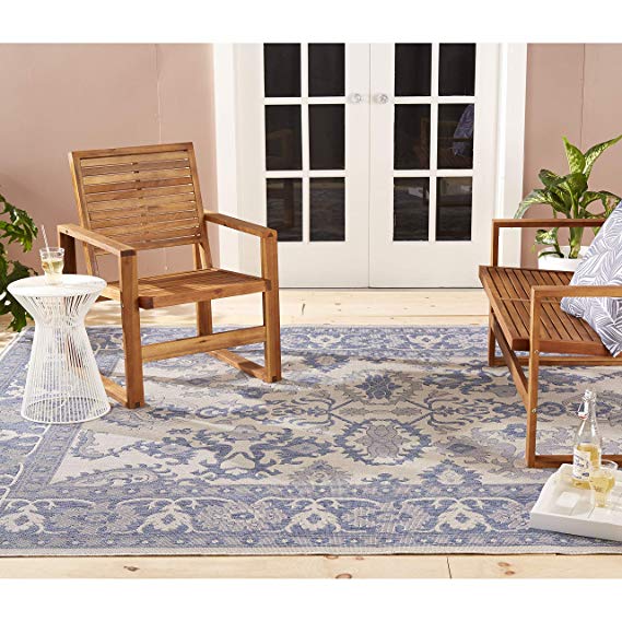 Home Dynamix Nicole Miller Patio Country Ayana Indoor/Outdoor Area Rug 7'9"x10'2", Traditional Gray/Blue