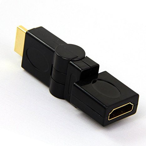 ANRANK AK360901HD HDMI Male to Female Adapter Converter Connector for HDTV DVD Projector Monitor, 90-360 Degree(Black)