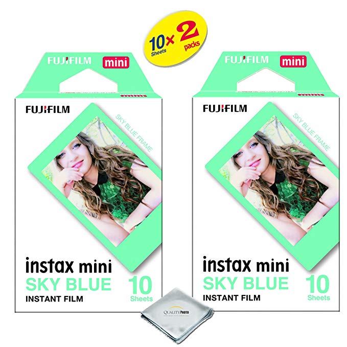 Fujifilm Instax Mini 8 & Mini 9 Instant Film 2-Pack (20 Sheets) Value Set for Fujifilm Instax Mini 8 & Mini 9 Cameras - Sky Blue