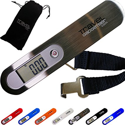 Portable Digital Luggage Scale   FREE PROTECTIVE POUCH - 8 COLORS | Up to 110 lbs/ 50kg