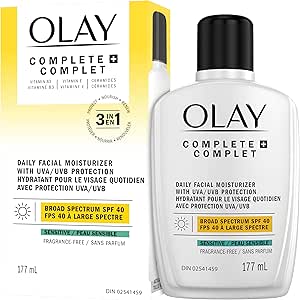 Olay Complete  Daily Facial Moisturizer with Sunscreen SPF 40, Fragrance-Free, 177 ml