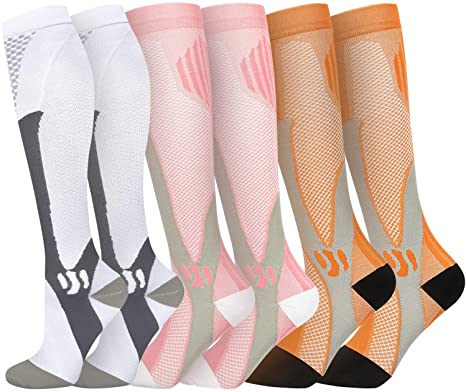 Compression Socks for Women Circulation,20-30mmhg Knee High Sports Running Men Sock Stocking