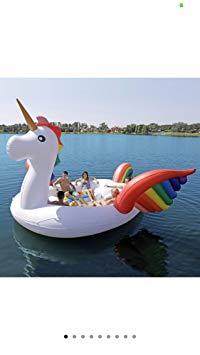 Sun Pleasure Giant Inflatable Unicorn Party Island (6 Person, Unicorn)