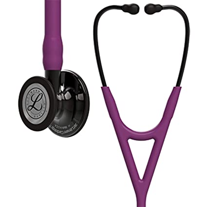 3M Littmann Cardiology IV Diagnostic Stethoscope, Smoke-Finish Chest Piece, Plum Tube,  Smoke Stem and Headset, 27 Inch, 6166