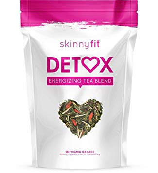 SkinnyFit Detox Tea: Cleanse w/All-Natural, Laxative-Free, Green Tea Leaves, Vegan, Gluten-Free, 28 Servings - Slimming Way to Release Toxins and Increase Energy w/Bonus Digital Welcome Guide