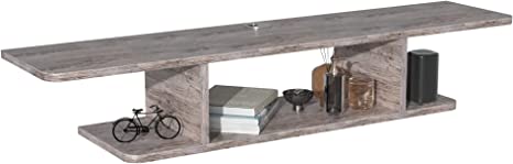 Floating TV Stand Wall Mounted Entertainment Center Media Console Component Shelf Under TV with Storage (Grey)