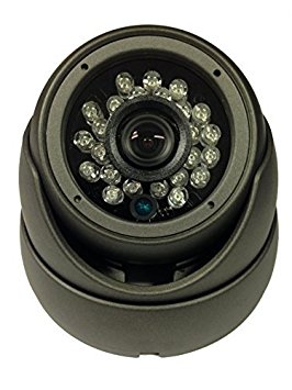 101AV DC-F1036 CCTV Outdoor 1000TVL Dome Camera 1/3" Sony 1.4 Megapixel CMOS Sensor 65’ IR 3.6mm 24pcs IR Smart Day Night Charcoal