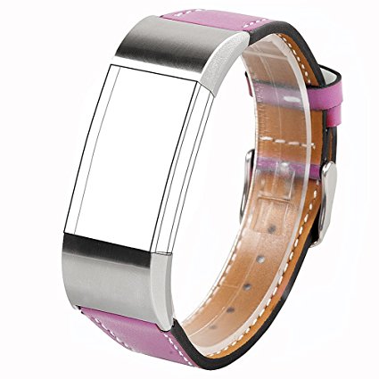 Wearlizer Replacement Leather Strap for Fitbit Charge 2