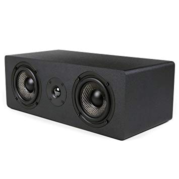 Micca MB42X-C Center Channel Speaker with Dual 4-Inch Carbon Fiber Woofer and Silk Dome Tweeter, Black