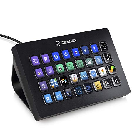 Elgato Stream Deck XL - Live Content Creation Controller with 32 Customizable LCD Keys, Adjustable Stand, for Windows 10 and macOS 10.11 or Later