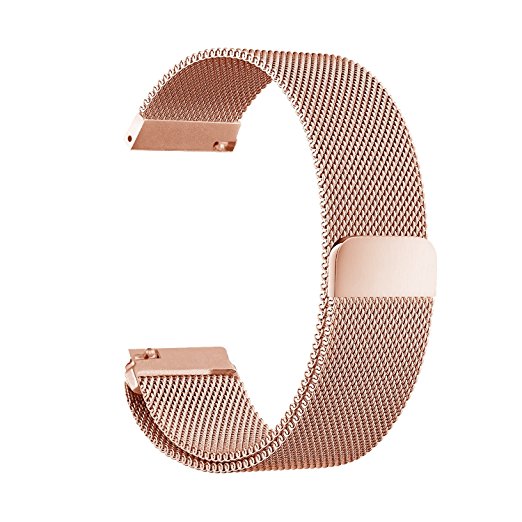 Cbin Quick Release Bracelet - Choice of Color and Width 14mm / 16mm / 18mm / 20mm / 22mm / 24mm Stainless Steel Fully Magnetic Closure Milanese Watch Bands for Men and Women