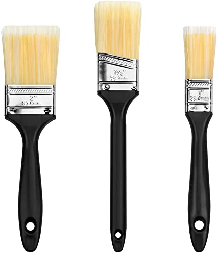 SteadMax Paint Brush Set (3 Pieces), Set of 3 Multi-Sized Brushes, Professional Quality Painting Tool Kit, One Set of 1, 1.5, and 2 Inch Brushes (Pack of 3)