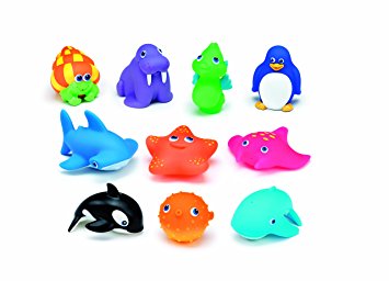 Munchkin 10 Squirtin Sea Buddies baby bath toys