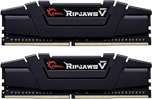 G.SKILL Ripjaws V Series (Intel XMP) DDR4 RAM 32GB (2x16GB) 3600MT/s CL16-19-19-39 1.35V Desktop Computer Memory UDIMM - Black (F4-3600C16D-32GVKC)