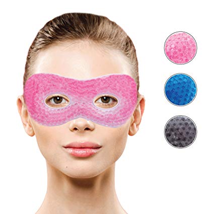 Therapeutic Hot or Cold Medical Eye Mask with Eye Holes| Reusable Compress for Puffy, Swollen, Dry, Itchy Eyes, Dark Circles, Migraines | Face Mask with Ergo Gel Bead Technology by Optix 55