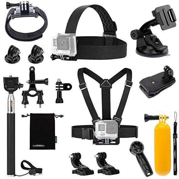 Luxebell Accessories Kit for AKASO EK5000 EK7000 4K WIFI Action Camera Gopro Hero 5/Session 5/Hero 4/3 /3/2/1 (12-in-1)