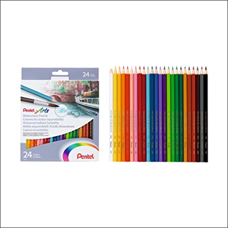 Pentel ARTS WATERCOLOUR PENCIL SET- Assorted (Pack of 24 Colour) (CB9-24U)