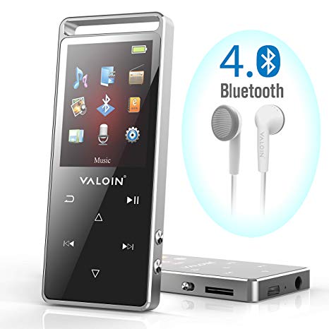 Bluetooth 8GB Lossless,FM Radio/Footstep/Records，Support Max up to 128GB, Black
